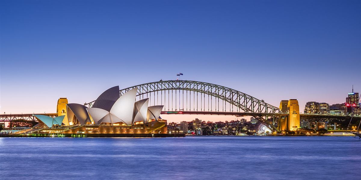 Sydney Harbour at dusk, Australia